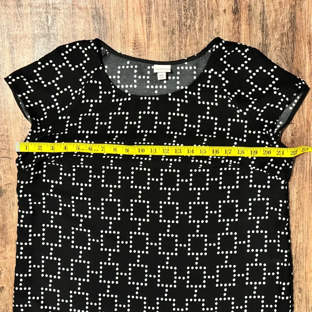 Merona Black and White Dot-Grid Shift Midi Dress - Picture 5 of 8